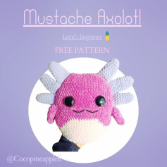 mustache axolotl free patern