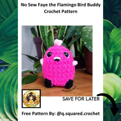 no sew faye the flamingo bird buddy crochet pattern