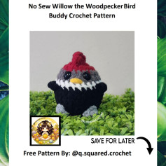 no sew willow the woodpecker bird buddy crochet pattern