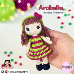 RECEITA GRATUITABonequinha Anabella da @ana.amigurumiAMEI!!!😍