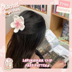 sakura hair clip free pattern