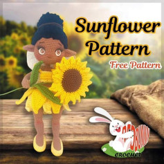 sunflower keychain free pattern