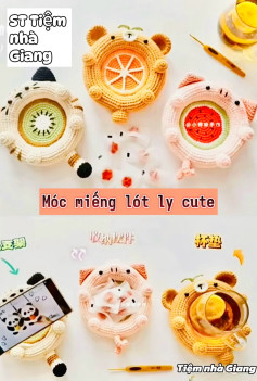 Sưu tầm chart móc miếng lót ly siêu cute phô mai que