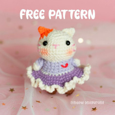 crochet cat in dress pattern