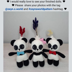 crochet panda bow