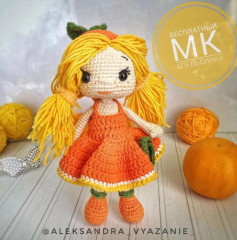 💃Описание Куколка Апельсинка🍊📝Автор: @aleksandra_vyazanie_ ✅Подписывайтесь, сохраняйте и ставьте♥️