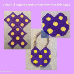 Purple crochet handbag pattern.