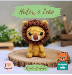 ✨️RECEITA GRATUITA - Heitor, o Leão, para a colab Bichinhos de Bolso | 1ªed. 🐻 #bichinho