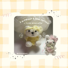 2 in 1 bear and bunny pattern