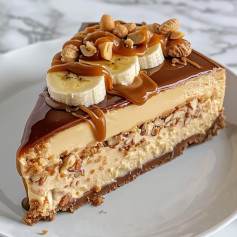 Banana Caramel Peanut Butter Cheesecake