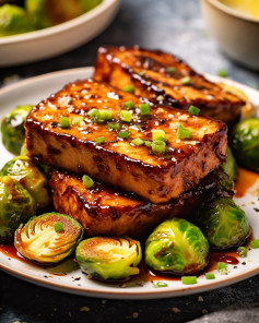 BBQ Glazed Tofu-Style Vegan Steaks