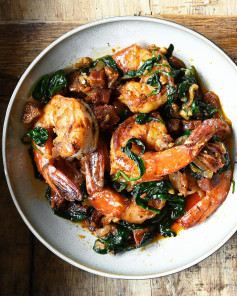 Cajun shrimp with chorizo