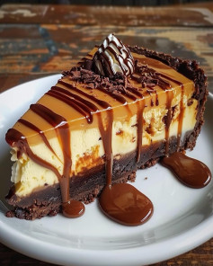 Caramel Brownie Cheesecake Recipe! Save this ☺️