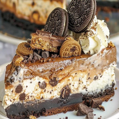 Caramel Oreo Ice Cream Cheesecake