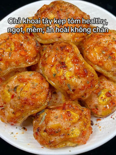 Chả khoai tây kẹp tôm healthy