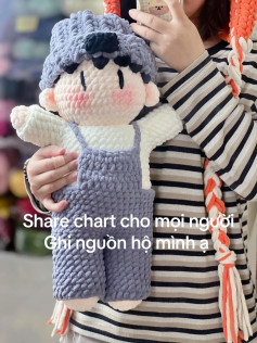 chart búp bê nhung đũa size 50cm