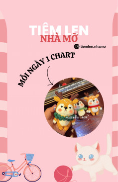 chart móc len tuần lộc màu vàng.