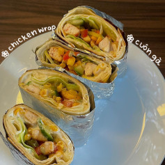 ☆*。chicken wrap in tortilla/bánh cuộn gè 🌯