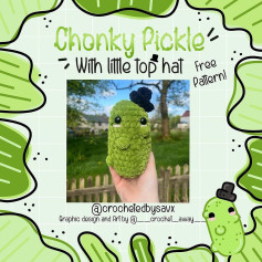 chonky pickle with little top hat free pattern