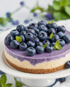 CREAMY VEGAN BLUEBERRY CHEESECAKE RECIPE (Cashew-Based & Gluten-Free)🥰🤤