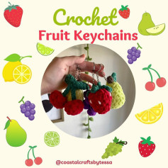 crochet fruit keychains