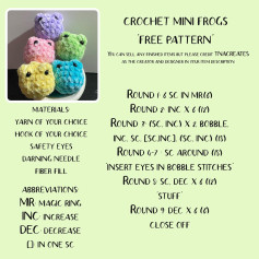 crochet mini frogs free pattern