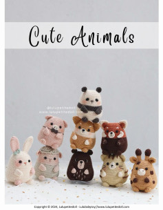 Cute Animals panda, pig, rabbit, bunny, sheep, cat, red panda, bear, dog, giraffe