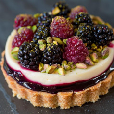 Elegant Blackberry Pistachio Tart