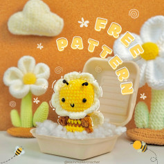 Flower bee crochet pattern