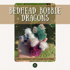 FREE crochet Bedhead Bobble Dragon keychain pattern