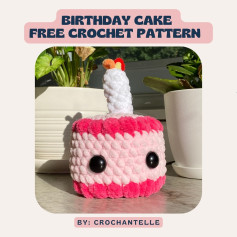 free crochet pattern: birthday cake 🎂