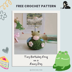 free crochet pattern tiny birthday frog on a rainy day