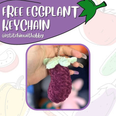 free eggplant keychain