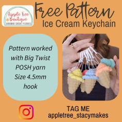 Free Ice Cream Keychain Pattern