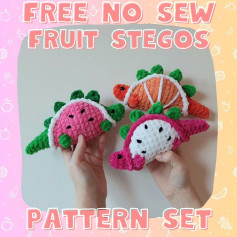 free no sew fruit stegos pattern set