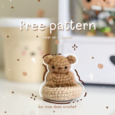 ♡ free pattern | bear on a biscuit 🧸