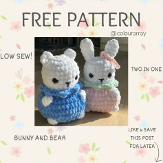 free pattern bunny and bear low sew