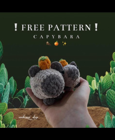 free pattern capybara and orange