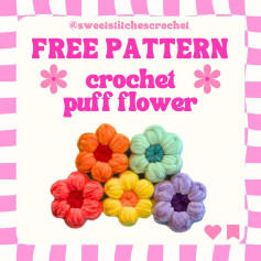 free pattern crochet puff flower