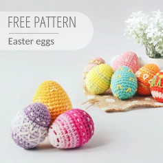 free pattern easter eggs pink, yellow purple