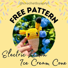 free pattern electric lemon ice cream cone