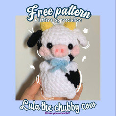 🤍FREE PATTERN🤍 lula the chubby cow🐮