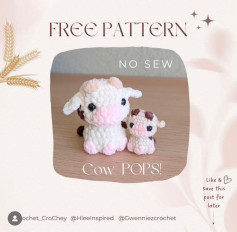 free pattern no sew cow pops!