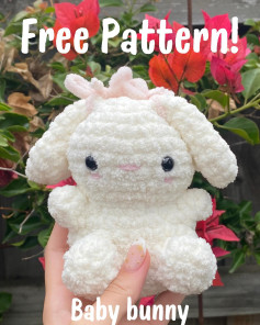 free pattern white baby bunny