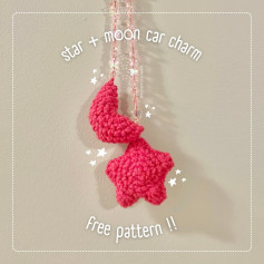 ⭐️🌙 FREE STAR + MOON CAR CHARM PATTERN 🌙⭐️