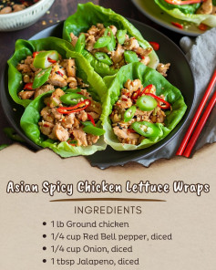 🌶️ Healthy Asian Spicy Chicken Lettuce Wraps 🌿