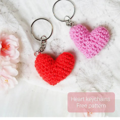 heart keychains free pattern