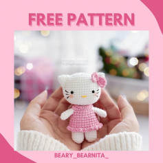 hello kitty free pattern pink dress