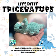 Itty Bitty Triceratops Free Pattern 😍