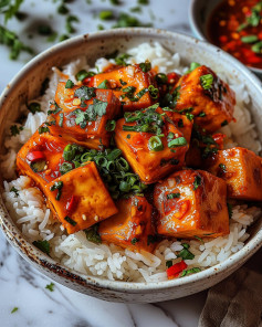 Korean-Style Spicy Sticky Tofu